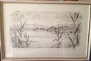 Paisaje del Lago con pescador 